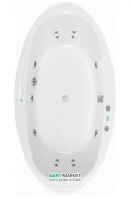 Ванна гидромассажная акриловая PoolSpa Aura 204х103 система Smart 1 белый PHRVO10ST1C0000