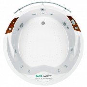 Ванна аэро- и гидромассажная акриловая PoolSpa Atlantyda 160х160 система Smart 2 + белый PHRD310ST2C1960