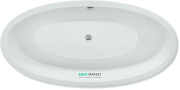 Ванна акриловая овальная PoolSpa коллекция Vanity 190х95 с донным клапаном и слив-переливом белый PWKPL10ZP0C0000