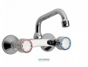 Смеситель для кухни Tres Ese-23 двухвентильный настенный расстояние от стены 358 мм хром 123330