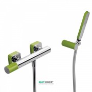 Змішувач для душа Tres Loft colors з ручним душем зелений/хром 20016701VE