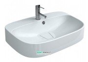 Раковина для ванної Miraggio Lifou накладна з отвором під змішувач білий глянсовий 0000650