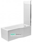 Шторка для ванни PoolSpa Monsun 73х153 left/right скло прозоре/профіль хром PI4000095