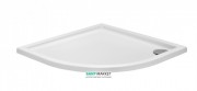 Душовий піддон чверть кола PoolSpa Milano Flat 80х80 см Round R45  з сифоном акрил білий PBPF010B0C00000