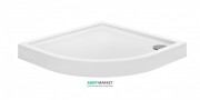 Душовий піддон чверть кола PoolSpa Milano Modern 80х80 см Round R45 з ніжками та сифоном акрил білий PBPM010BNC00000