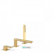 Смеситель на борт ванны Tres Loft colors с ручным душем матовое золото 20016203OM