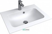 Раковина для ванної Miraggio Della 600 врізна з отвором під змішувач білий глянсовий 0000176