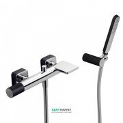 Змішувач для ванни Tres Loft colors з ручним душем чорний/хром 20017001NE