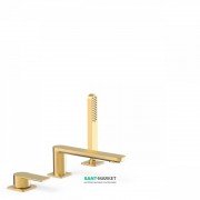 Змішувач на борт ванни Tres Loft colors з ручним душем матове золото 20016203OM