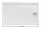 Душевой поддон прямоугольный PoolSpa Galia Flat 100х80 см с сифоном акрил белый PBKF310B0C00000