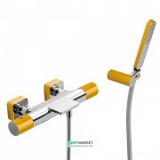 Термостат для ванной Tres Loft colors с ручным душем янтарно-желтый/хром 20017409AM