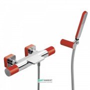 Термостат для ванной Tres Loft colors с ручным душем красный/хром 20017409RO