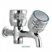 Запірний вентиль з краном Tres Ese-23 для пральної машини подвійний холодна вода 1/2'' - 3/4'' хром 123515