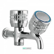 Запірний вентиль з краном Tres Ese-23 для пральної машини подвійний холодна вода 1/2'' - 3/4'' хром 123515