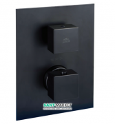 Смеситель для душа скрытого монтажа Paffoni Elle с термостатом 2 потребителя черный матовый LEQ 518 NO/M