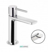 Змішувач для раковини Tres Max-Tres з каскадним виливом та донним клапаном хром 06210303D