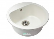 Мийка для кухні Miraggio Malibu 517x517x221 врізна кругла з переливом матовий White 0000031