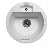 Мойка для кухни Miraggio Valencia врезная круглая с переливом матовый White 0000057