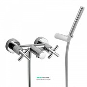 Смеситель для ванной Tres Bimax-Tres двухвентильный с ручным душем хром 163874