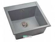 Мийка для кухні Miraggio Bodrum 510 врізна прямокутна з переливом матовий  gray 0000002