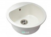 Мийка для кухні Miraggio Malibu 517x517x221 врізна кругла з переливом матовий White 0000031