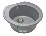 Мийка для кухні Miraggio Tuluza врізна кругла з переливом матовий Gray 0000046