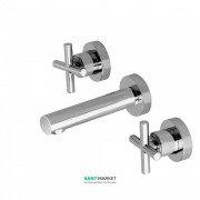 Смеситель для раковины Tres Bimax-Tres двухвентильный настенный хром 163152