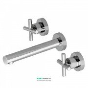 Смеситель для раковины Tres Bimax-Tres двухвентильный настенный хром 163151