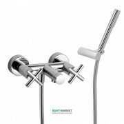 Змішувач для ванни Tres Bimax-Tres двухвентильний з ручним душем хром 163874