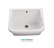 Раковина Galassia Iside врезная для стирки 70 см без отверстия под смеситель с переливом белый 2002