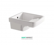 Раковина Galassia Minerva врізна для прання 45 см без отвору під змішувач з переливом білий 2008