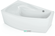 Ванна акриловая угловая PoolSpa коллекция Nicole 150х80 L левая с рамой белый PWAOC10ZS000000