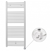 Полотенцесушитель электрический Zehnder Virando с тэном HEC с проводом белый AB-120-050-9016-HEC-SC
