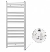 Полотенцесушитель електричний Zehnder Virando з теном HEC з проводом білий AB-120-050-9016-HEC-SC