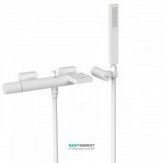 Змішувач для ванної Tres Project colors з каскадним виливом і ручним душем одноважільний білий матовий 21117001BM