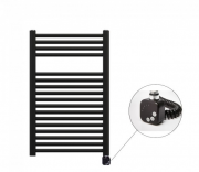 Полотенцесушитель електричний Zehnder Virando з теном HEC з проводом чорний матовий AB-080-050-9017-HEC-SC