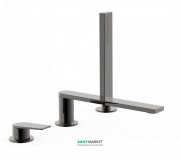 Смеситель на борт ванны Tres Project colors однорычажный излив 230 мм черный металл 21116103KM