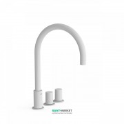 Змішувач на борт ванни Tres Study colors двухвентильний білий матовий 06110501BM