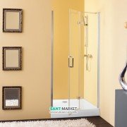 Душевая дверь Terra TV/S 100/K-D 1000x1950 распашная правая профиль серебристый/стекло прозрачное 534792 (527374)