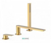 Змішувач на борт ванни Tres Project colors одноважільний виливши 230 мм золото матовий 21116103OM