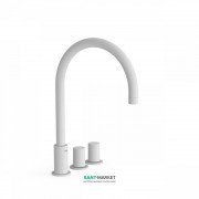 Смеситель на борт ванны Tres Study colors двухвентильный белый матовый 06110501BM