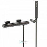 Термостат для душа Tres Project colors двухвентильный с ручным душем черный металл 21116409KM