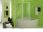 Шторка для ванни Kolpa San Quat TP 108 профіль білий/полістирол матовий 726753