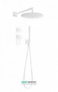 Душевая система Tres Block System с термостатом и верхним душем белый матовый 20635201BM