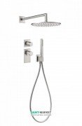 Душевая система Tres Block System с термостатом и верхним душем сталь 20635201AC