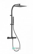 Душевая стойка Tres Project colors термостатическая c верхним и ручным душем черный матовый 21139501NM