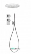 Душевая система Tres Block System с термостатом и круглым верхним душем хром 20635204