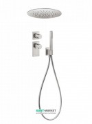Душевая система Tres Block System с термостатом и круглым верхним душем сталь 20635204AC