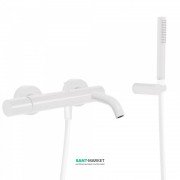 Змішувач для ванни Tres Study colors з ручним душем білий матовий 26117001BM