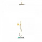 Душова система Tres Study colors з верхнім і ручним душем матове золото 26218080OM